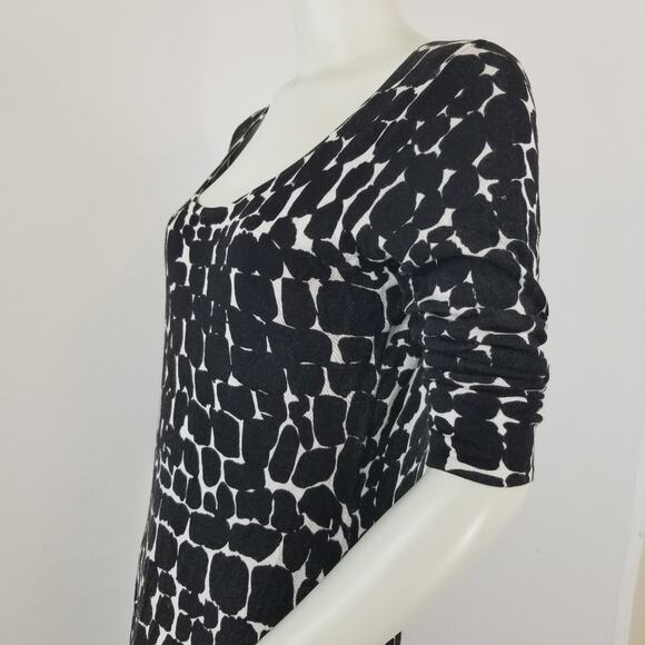 Kenneth Cole Knit Small Sweater Dress Animal print Black Long Sleeve Giraffe - Picture 4 of 9